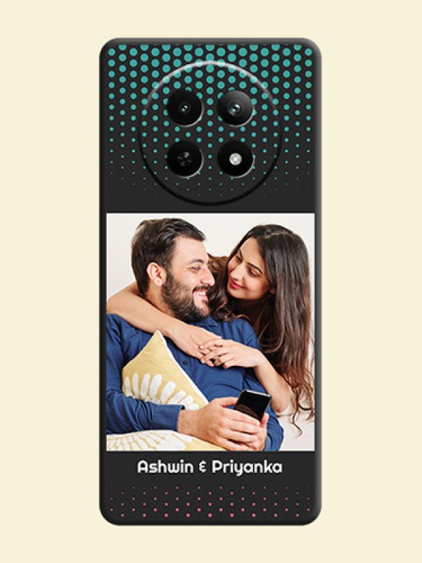 Faded Dots with Grunge Photo Frame and Text On Space Black Custom Soft Matte Mobile Back Cover - Realme 13 5G