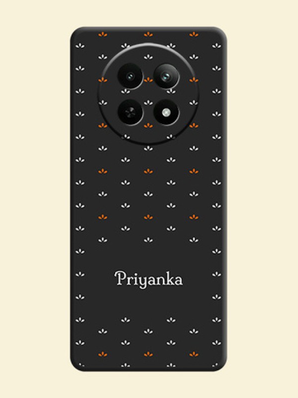Simple Pattern With Custom Text On Space Black Custom Soft Matte Mobile Back Cover - Realme 13 5G