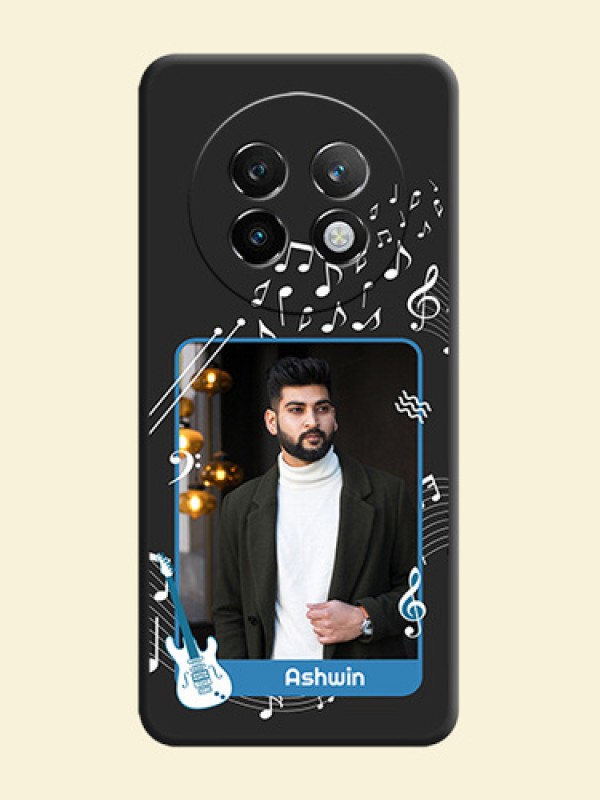 Musical Theme Design with Text on Photo On Space Black Custom Soft Matte Mobile Back Cover - Realme 13 Plus 5G