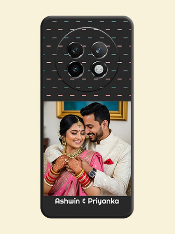 Line Pattern Design with Text On Space Black Custom Soft Matte Mobile Back Cover - Realme 13 Plus 5G
