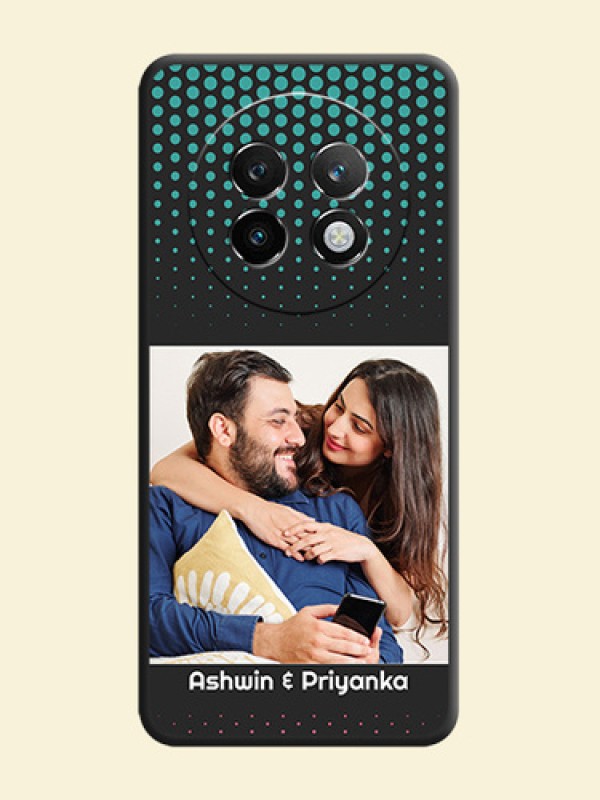 Faded Dots with Grunge Photo Frame and Text On Space Black Custom Soft Matte Mobile Back Cover - Realme 13 Plus 5G