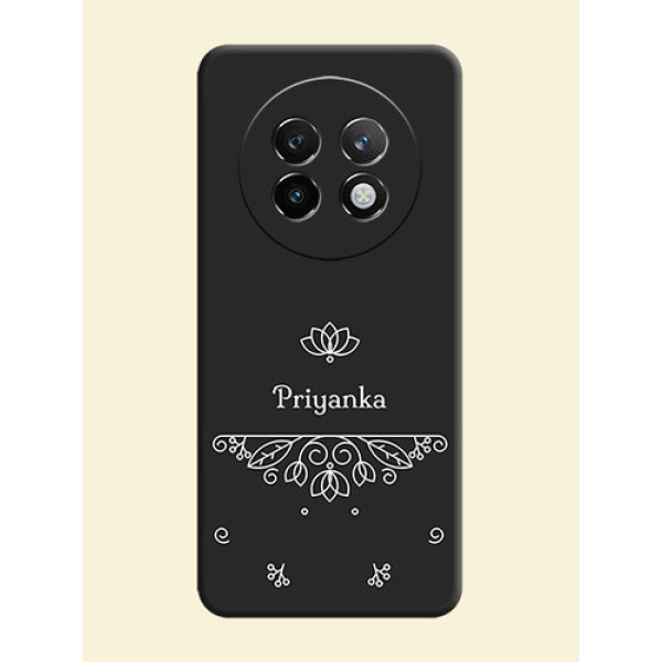 Lotus Garden Custom Text On Space Black Custom Soft Matte Mobile Back Cover - Realme 13 Plus 5G