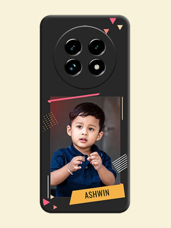 Photo Frame with Triangle Small Dots on Photo On Space Black Custom Soft Matte Mobile Back Cover - Realme 13 Pro Plus 5G