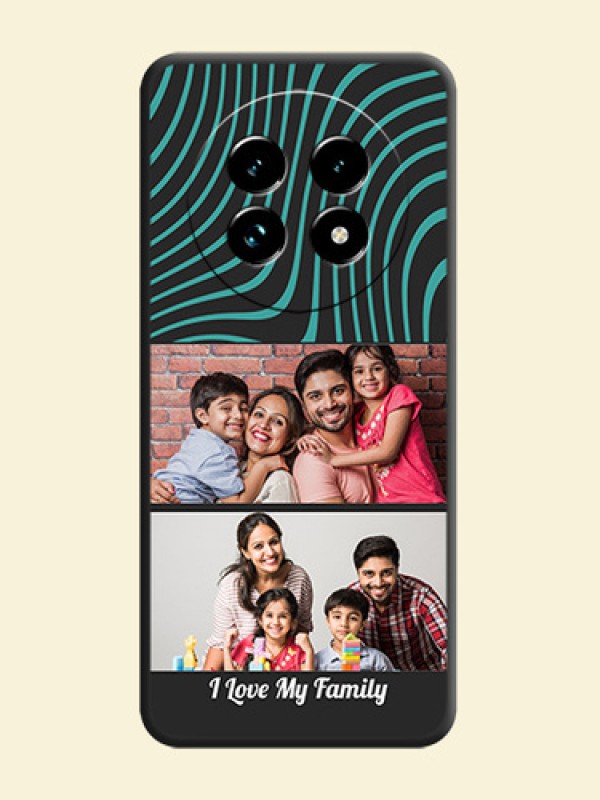 Wave Pattern with 2 Image Holder On Space Black Custom Soft Matte Mobile Back Cover - Realme 13 Pro Plus 5G