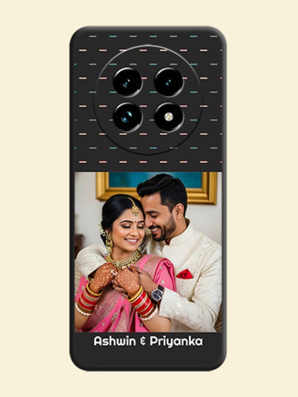 Line Pattern Design with Text On Space Black Custom Soft Matte Mobile Back Cover - Realme 13 Pro Plus 5G