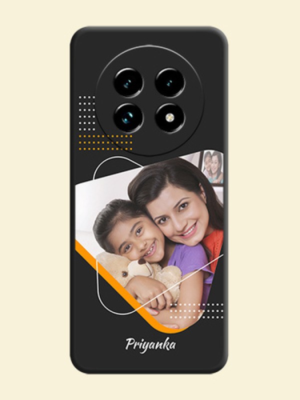 Yellow Triangle on Photo On Space Black Custom Soft Matte Mobile Back Cover - Realme 13 Pro Plus 5G