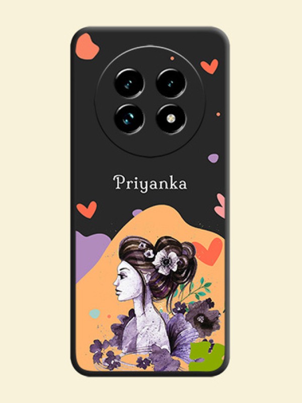 Namecase For Her With Fancy Lady Image On Space Black Custom Soft Matte Mobile Back Cover - Realme 13 Pro Plus 5G