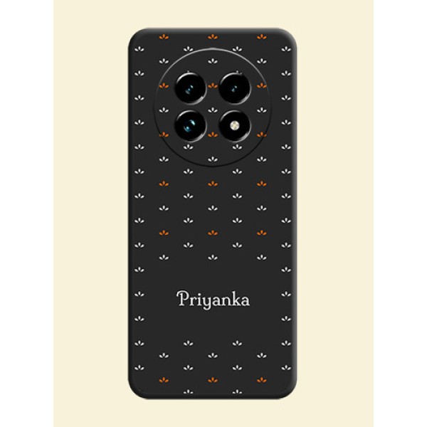 Simple Pattern With Custom Text On Space Black Custom Soft Matte Mobile Back Cover - Realme 13 Pro Plus 5G