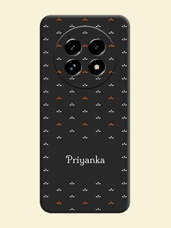 Simple Pattern With Custom Text On Space Black Custom Soft Matte Mobile Back Cover - Realme 13 Pro Plus 5G