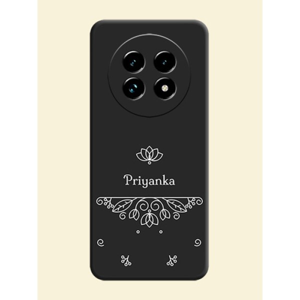 Lotus Garden Custom Text On Space Black Custom Soft Matte Mobile Back Cover - Realme 13 Pro Plus 5G