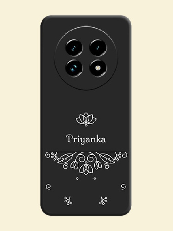 Lotus Garden Custom Text On Space Black Custom Soft Matte Mobile Back Cover - Realme 13 Pro Plus 5G