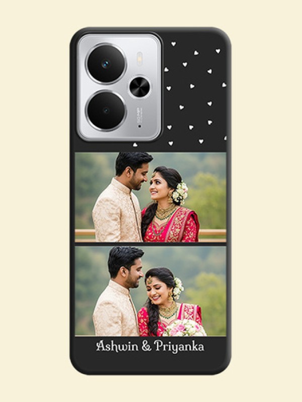Miniature Love Symbols with Name On Space Black Custom Soft Matte Mobile Back Cover - Realme 14 5G