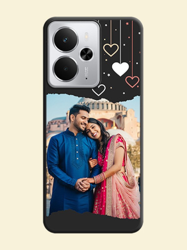 Love Hangings with Splash Wave Picture On Space Black Custom Soft Matte Mobile Back Cover - Realme 14 5G