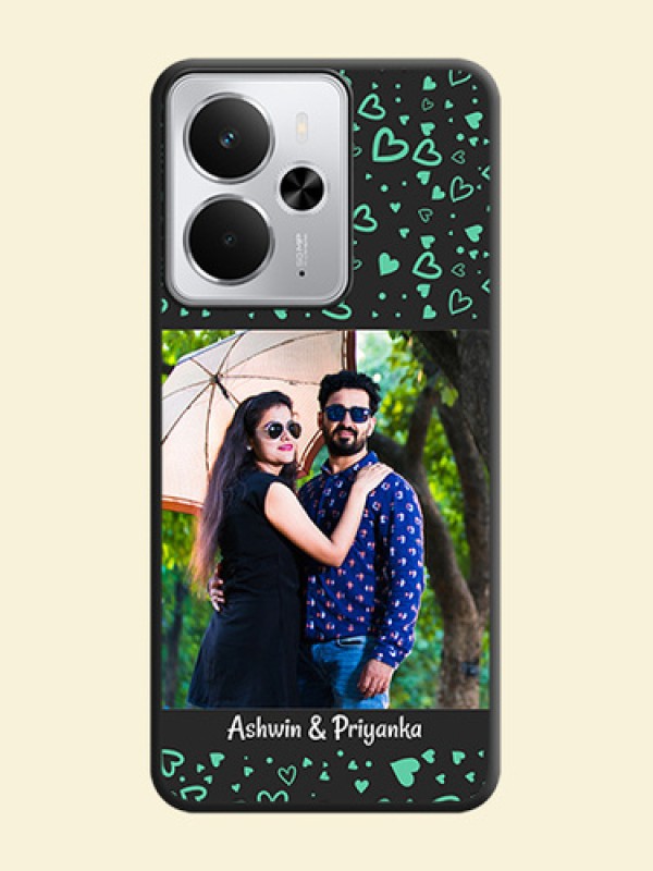 Sea Green Indefinite Love Pattern on Photo On Space Black Custom Soft Matte Mobile Back Cover - Realme 14 5G