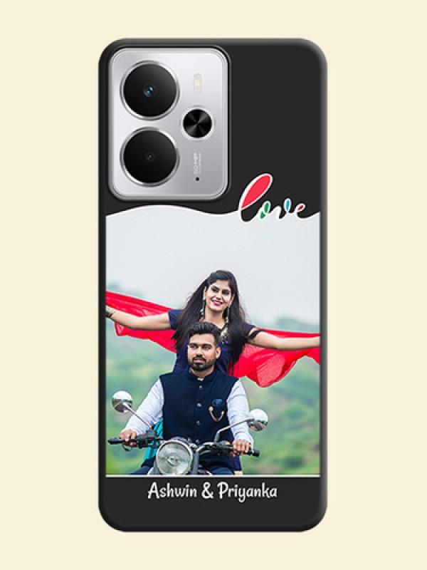 Fall in Love Pattern with Picture on Photo On Space Black Custom Soft Matte Mobile Back Cover - Realme 14 5G