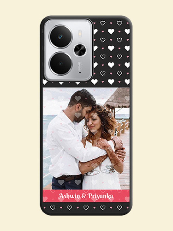White Color Love Symbols with Text Design on Photo On Space Black Custom Soft Matte Mobile Back Cover - Realme 14 5G