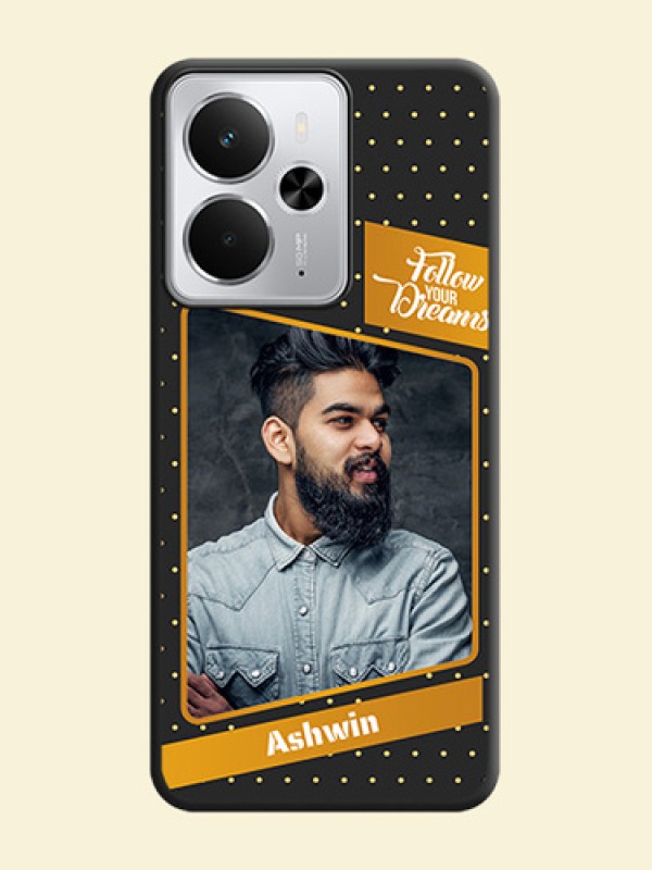 Follow Your Dreams with White Dots On Space Black Custom Soft Matte Mobile Back Cover - Realme 14 5G