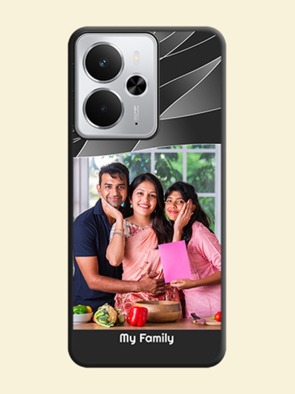 Mixed Wave Lines on Photo On Space Black Custom Soft Matte Mobile Back Cover - Realme 14 5G
