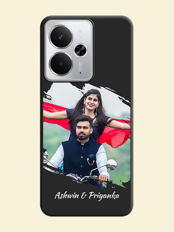 Grunge Brush Strokes on Photo On Space Black Custom Soft Matte Mobile Back Cover - Realme 14 5G