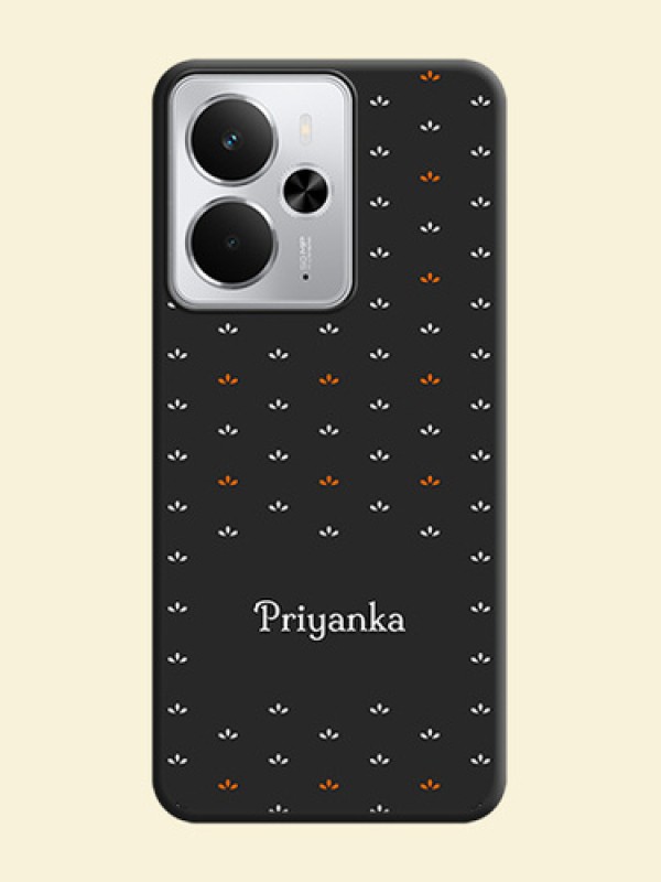 Simple Pattern With Custom Text On Space Black Custom Soft Matte Mobile Back Cover - Realme 14 5G