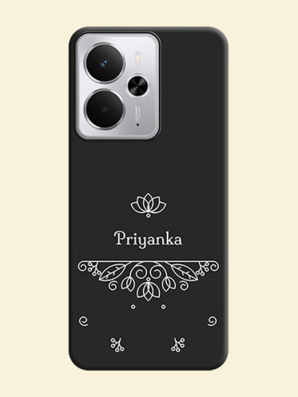 Lotus Garden Custom Text On Space Black Custom Soft Matte Mobile Back Cover - Realme 14 5G