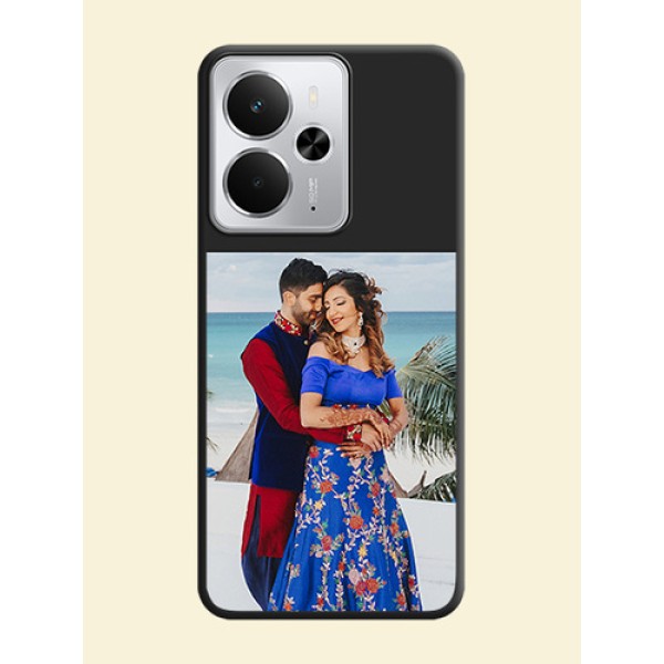 Image Upload With Space Black Color On Custom Soft Matte Mobile Back Cover - Realme 14 5G