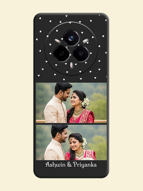 Miniature Love Symbols with Name On Space Black Custom Soft Matte Mobile Back Cover - Realme 14 Pro 5G