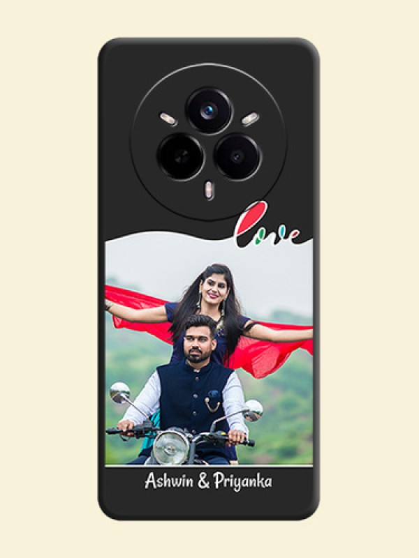 Fall in Love Pattern with Picture on Photo On Space Black Custom Soft Matte Mobile Back Cover - Realme 14 Pro 5G