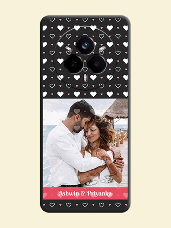 White Color Love Symbols with Text Design on Photo On Space Black Custom Soft Matte Mobile Back Cover - Realme 14 Pro 5G