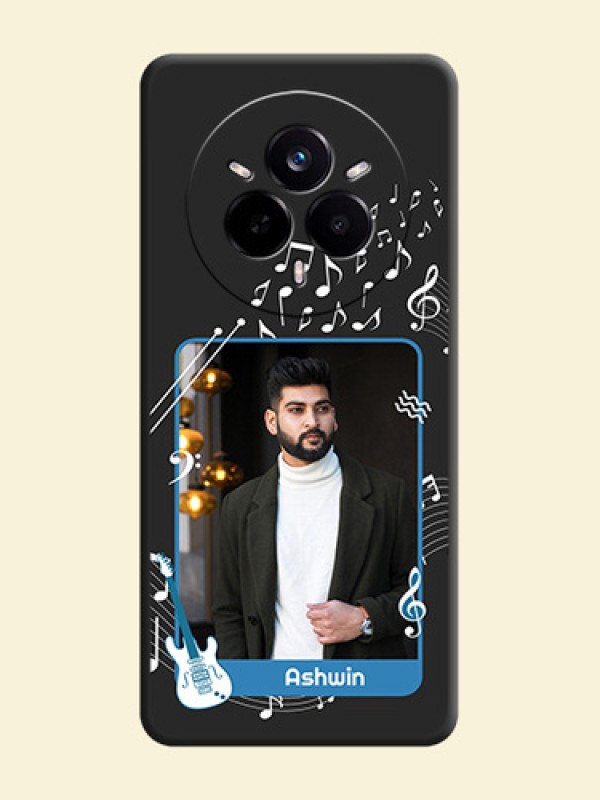 Musical Theme Design with Text on Photo On Space Black Custom Soft Matte Mobile Back Cover - Realme 14 Pro 5G