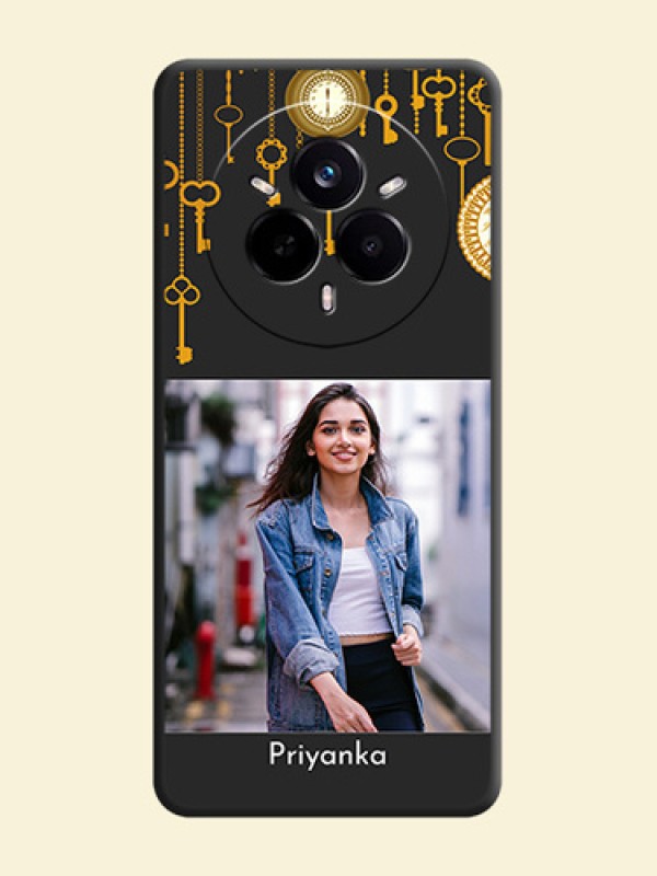 Decorative Design with Text On Space Black Custom Soft Matte Mobile Back Cover - Realme 14 Pro 5G