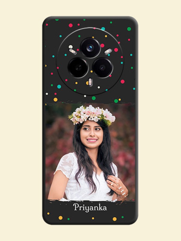 Multicolor Dotted Pattern with Text On Space Black Custom Soft Matte Mobile Back Cover - Realme 14 Pro 5G