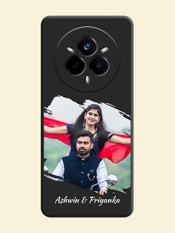 Grunge Brush Strokes on Photo On Space Black Custom Soft Matte Mobile Back Cover - Realme 14 Pro 5G