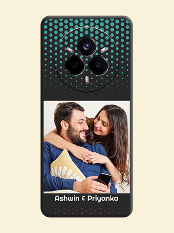 Faded Dots with Grunge Photo Frame and Text On Space Black Custom Soft Matte Mobile Back Cover - Realme 14 Pro 5G