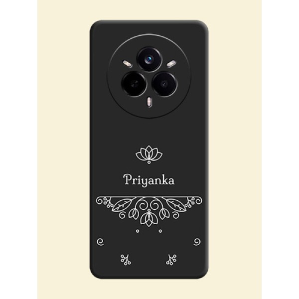 Lotus Garden Custom Text On Space Black Custom Soft Matte Mobile Back Cover - Realme 14 Pro 5G