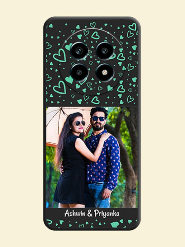 Sea Green Indefinite Love Pattern on Photo On Space Black Custom Soft Matte Mobile Back Cover - Realme 14 Pro Lite 5G