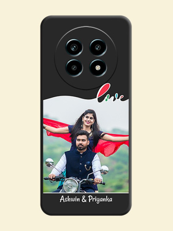 Fall in Love Pattern with Picture on Photo On Space Black Custom Soft Matte Mobile Back Cover - Realme 14 Pro Lite 5G