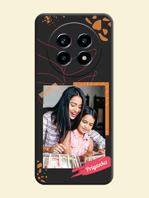 Orange Photo Frame On Space Black Custom Soft Matte Mobile Back Cover - Realme 14 Pro Lite 5G