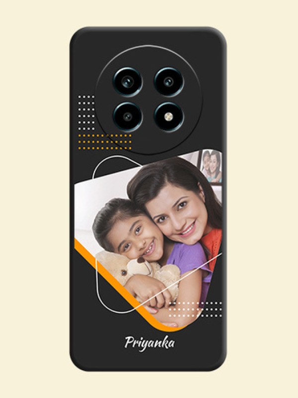 Yellow Triangle on Photo On Space Black Custom Soft Matte Mobile Back Cover - Realme 14 Pro Lite 5G