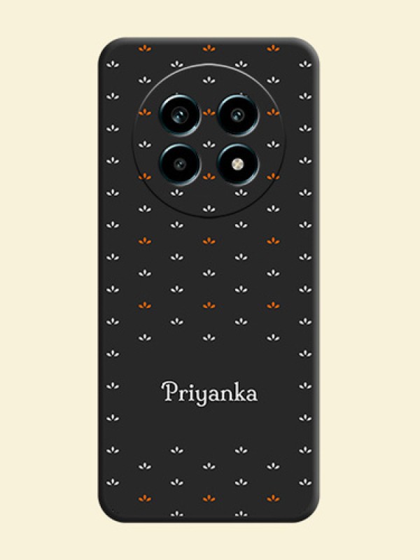 Simple Pattern With Custom Text On Space Black Custom Soft Matte Mobile Back Cover - Realme 14 Pro Lite 5G