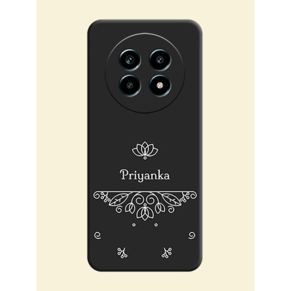 Lotus Garden Custom Text On Space Black Custom Soft Matte Mobile Back Cover - Realme 14 Pro Lite 5G