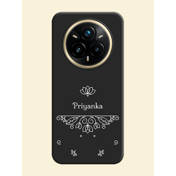 Lotus Garden Custom Text On Space Black Custom Soft Matte Mobile Back Cover - Realme 14 Pro Plus 5G
