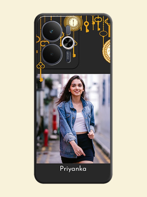Decorative Design with Text On Space Black Custom Soft Matte Mobile Back Cover - Realme 14T 5G