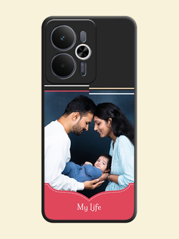 Classic Plain Design with Name On Space Black Custom Soft Matte Mobile Back Cover - Realme 14T 5G