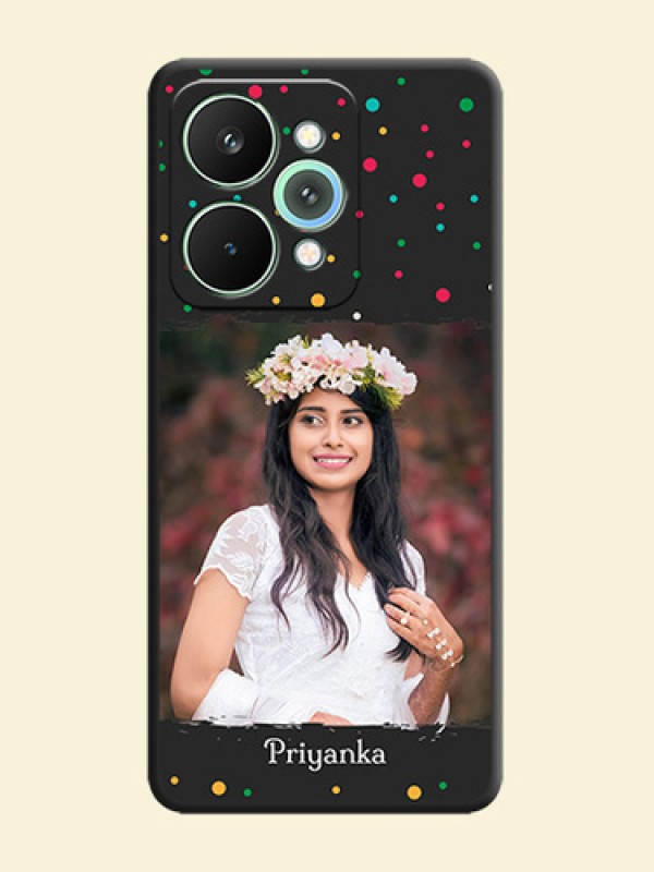 Multicolor Dotted Pattern with Text On Space Black Custom Soft Matte Mobile Back Cover - Realme 15 5G