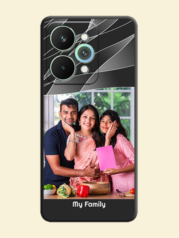 Mixed Wave Lines on Photo On Space Black Custom Soft Matte Mobile Back Cover - Realme 15 5G