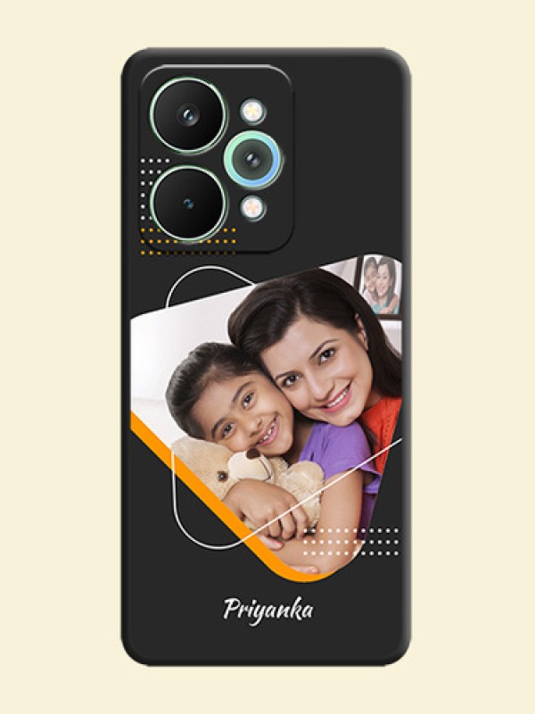 Yellow Triangle on Photo On Space Black Custom Soft Matte Mobile Back Cover - Realme 15 5G
