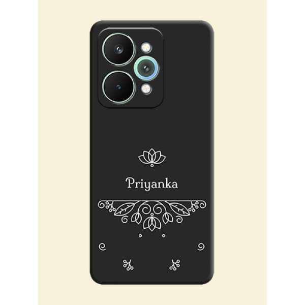 Lotus Garden Custom Text On Space Black Custom Soft Matte Mobile Back Cover - Realme 15 5G