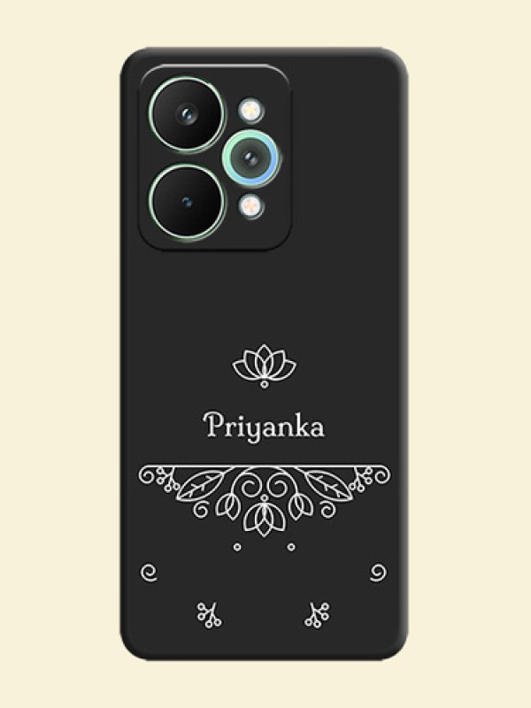 Lotus Garden Custom Text On Space Black Custom Soft Matte Mobile Back Cover - Realme 15 5G