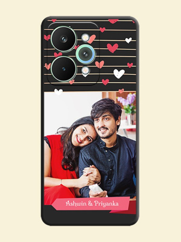 Love Pattern with Name on Pink Ribbon on Photo On Space Black Custom Soft Matte Mobile Back Cover - Realme 15 Pro 5G